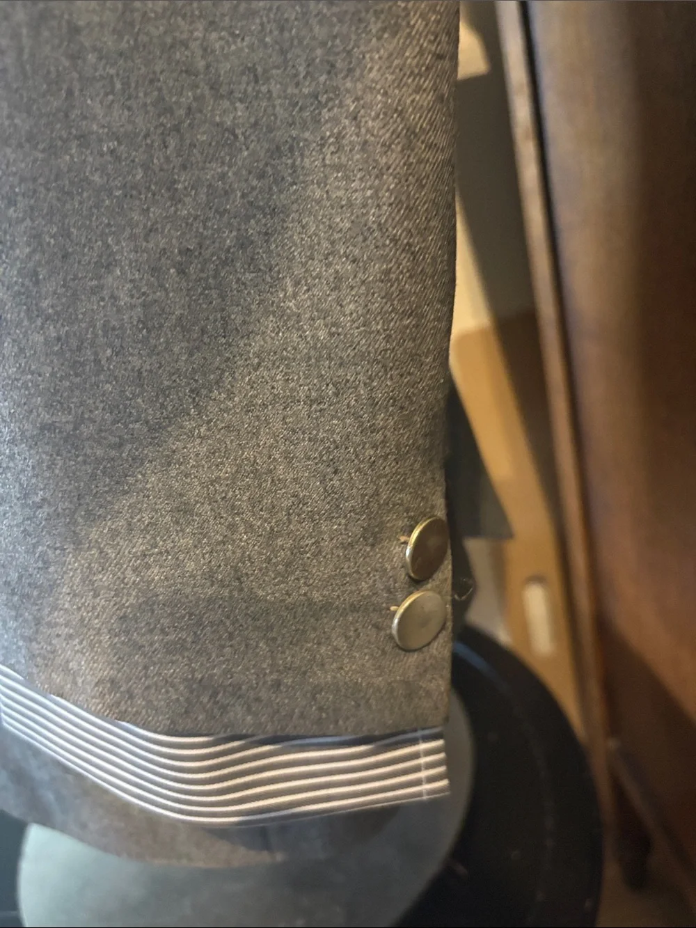 Pur Double-Breasted Gray Wool Suit Jacket